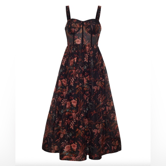 CARA CARA Pheobe Midi Dress In Pindell Black, NWOT, NEVER WORN, NO FLAWS. - Picture 4 of 10